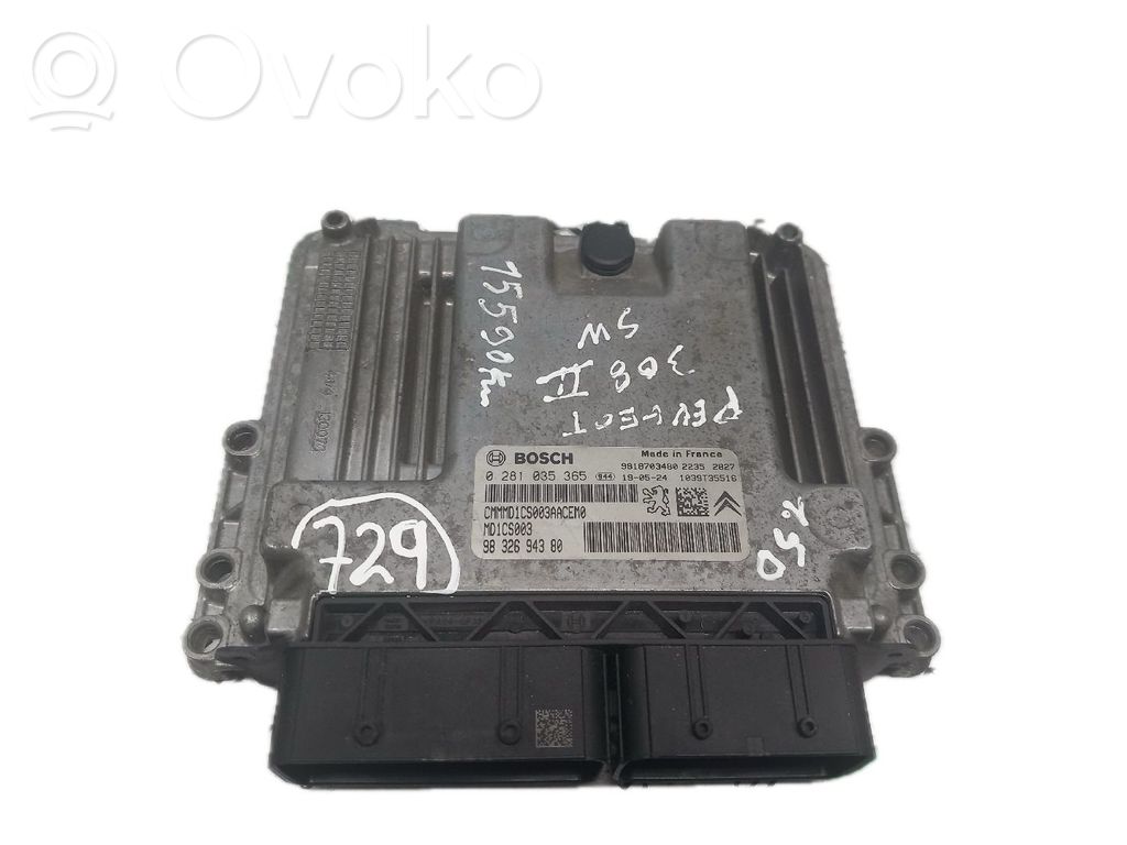 Moottorin ohjainlaite/moduuli   9832694380,0281035365,9818703480,MD1CS003,P208II