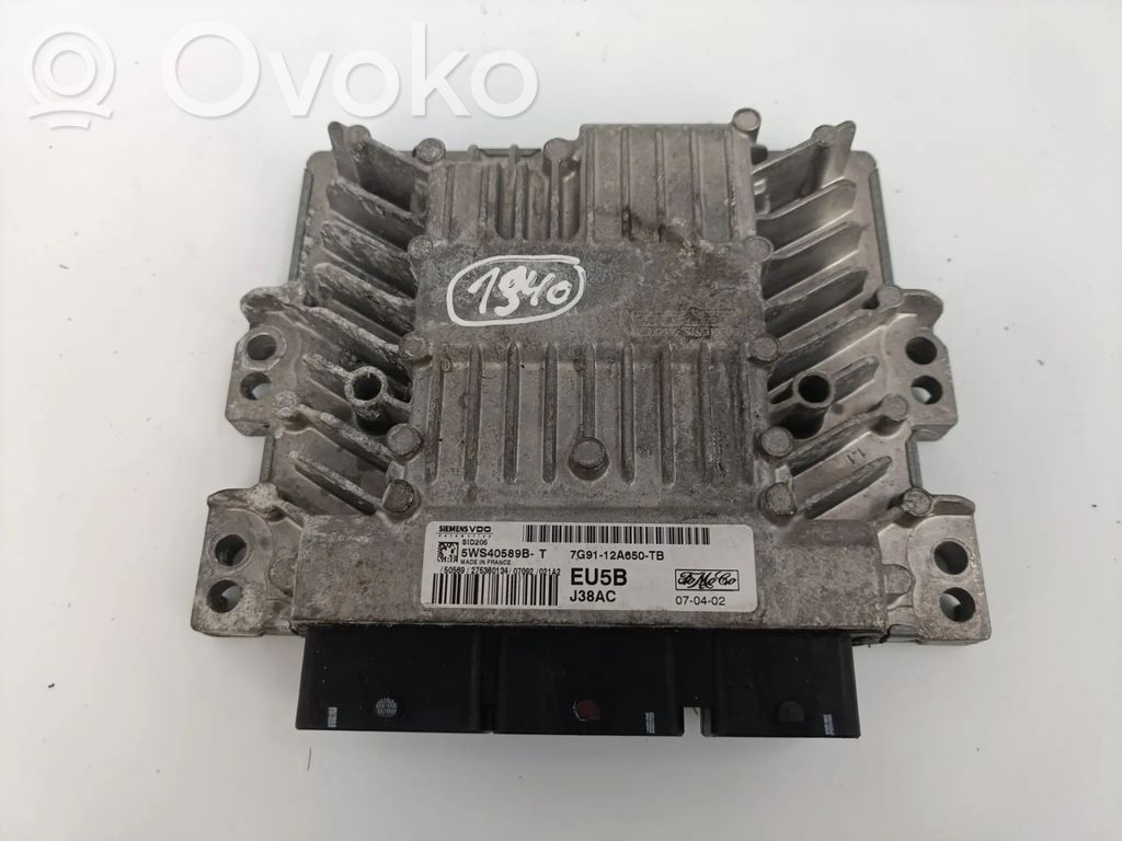 Engine control unit/module   7G9112A650TB,5WS40589B,7G9112A650TB