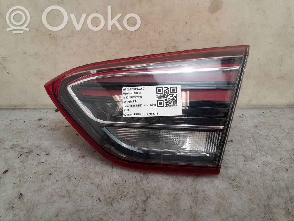 Opel Crossland X Feux arrière sur hayon 