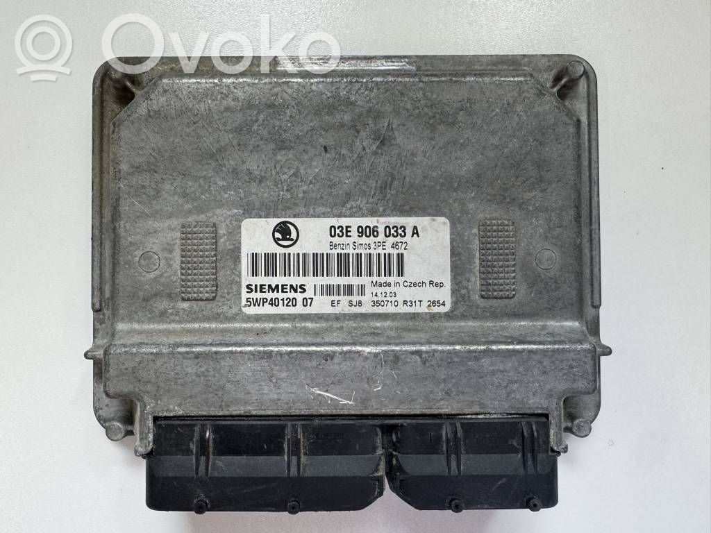 Engine control unit/module   03E906033A,3PE4672,5WP40120