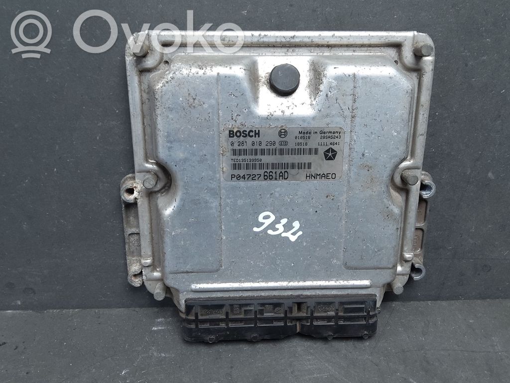 Engine control unit/module ECU   0281010290,P04727661AD