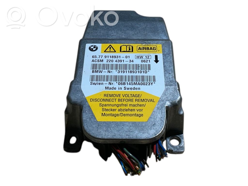 BMW 5 E60 E61 Unidad de control/módulo del Airbag 