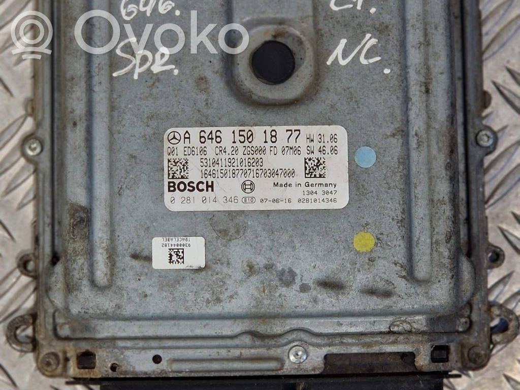 Engine control unit/module   A6461501877,5310411921016203,0281014346