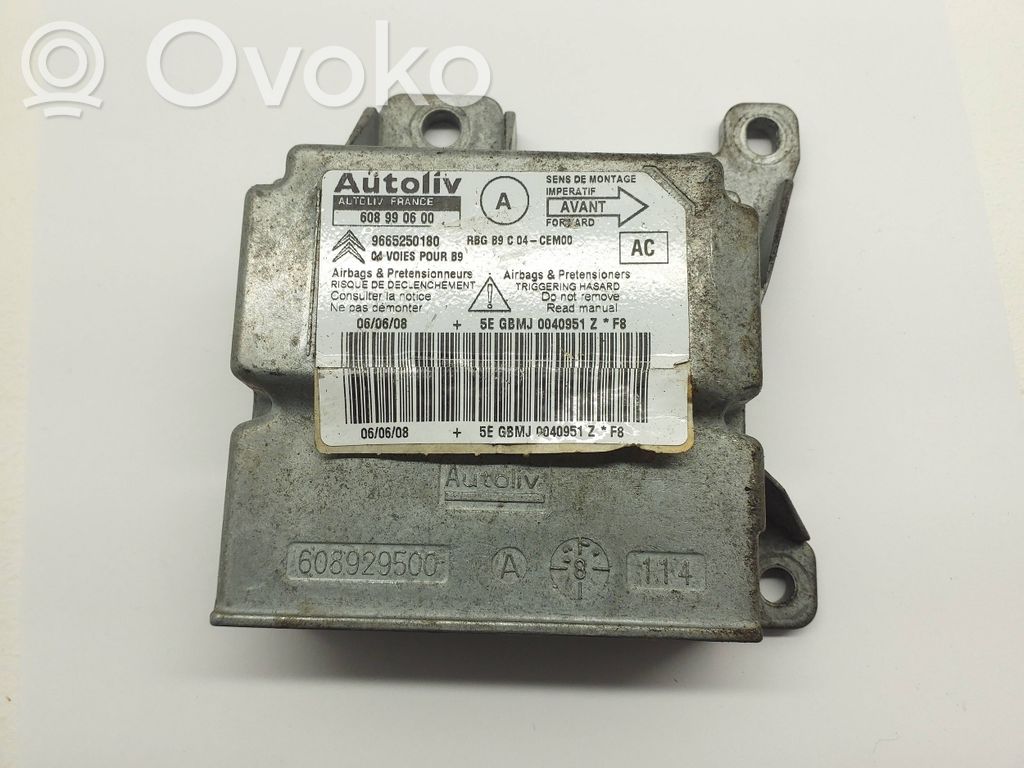 Airbag control unit/module   9665250180,608990600