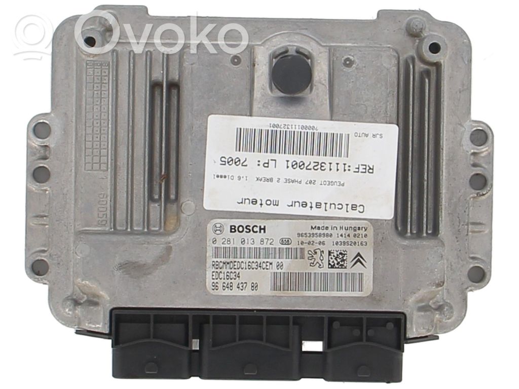 Peugeot 207 Engine control unit/module 