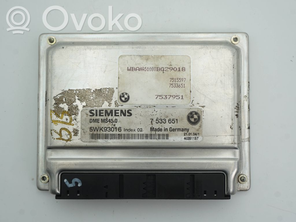 BMW Z4 E85 E86 Engine control unit/module 