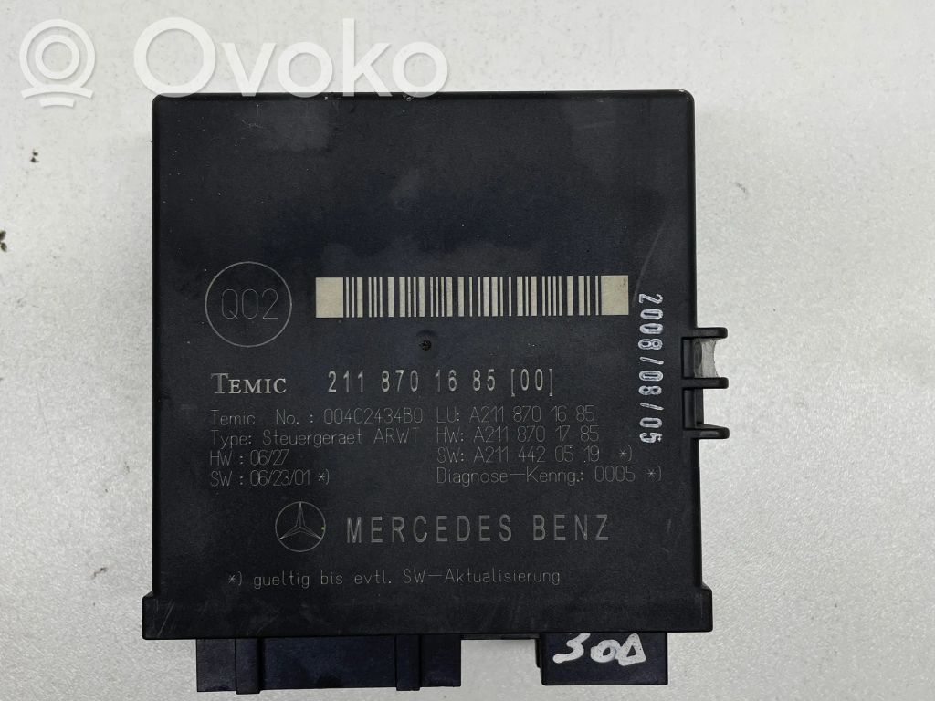 Mercedes-Benz E W211 Tailgate/trunk control unit/module 