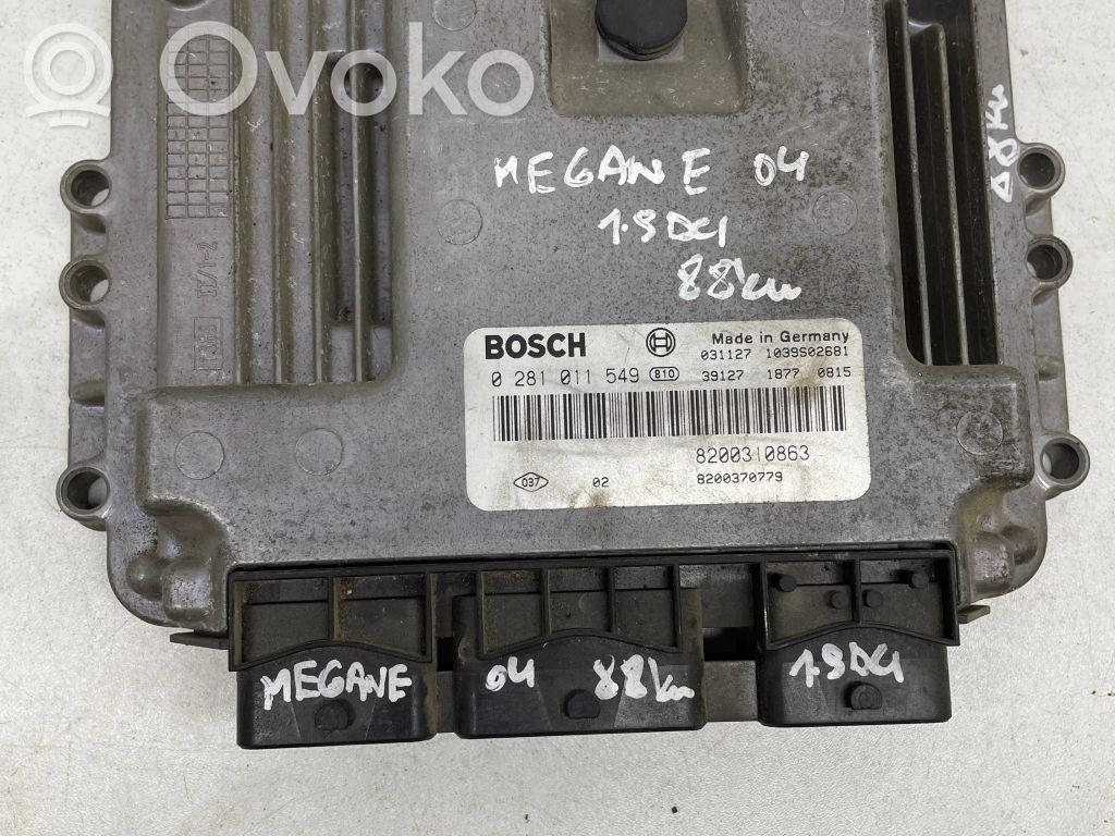 Engine control unit/module   8200310863,8200370779,0281011549