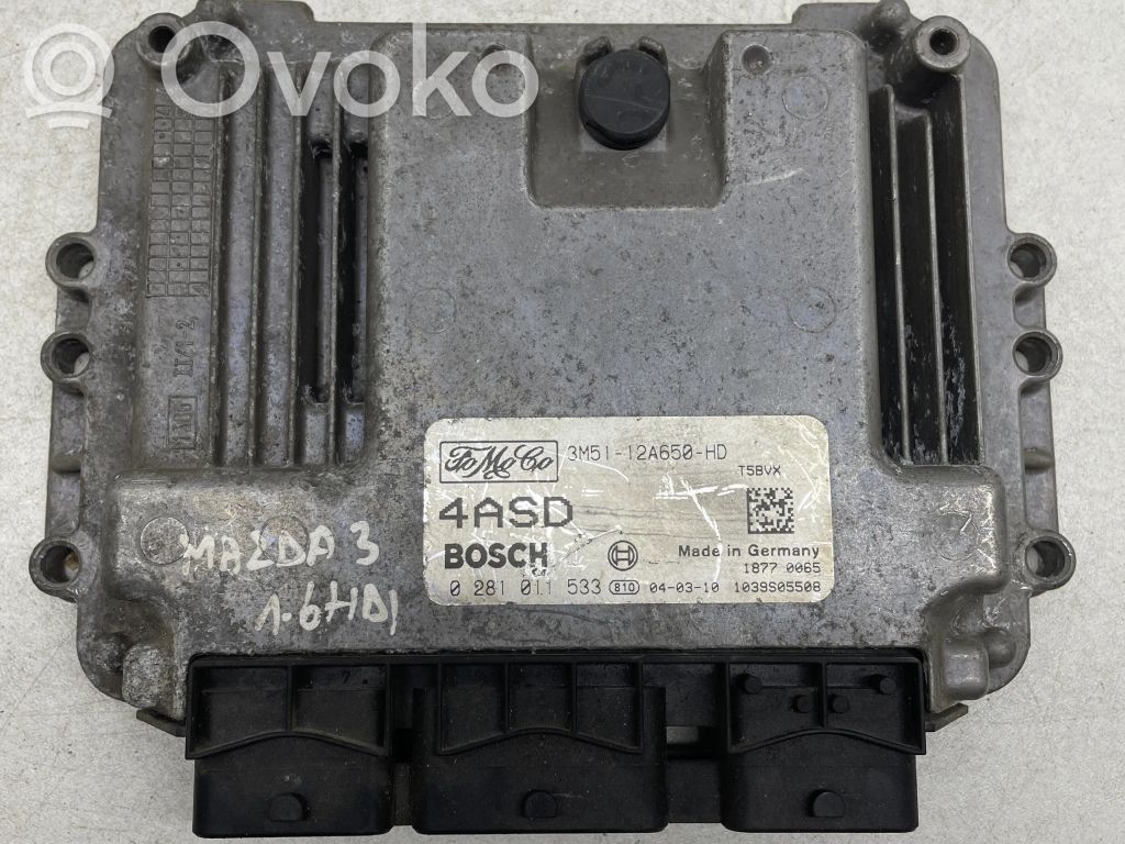 Engine control unit/module   3M5112A650HD,1039S05508,0281011533