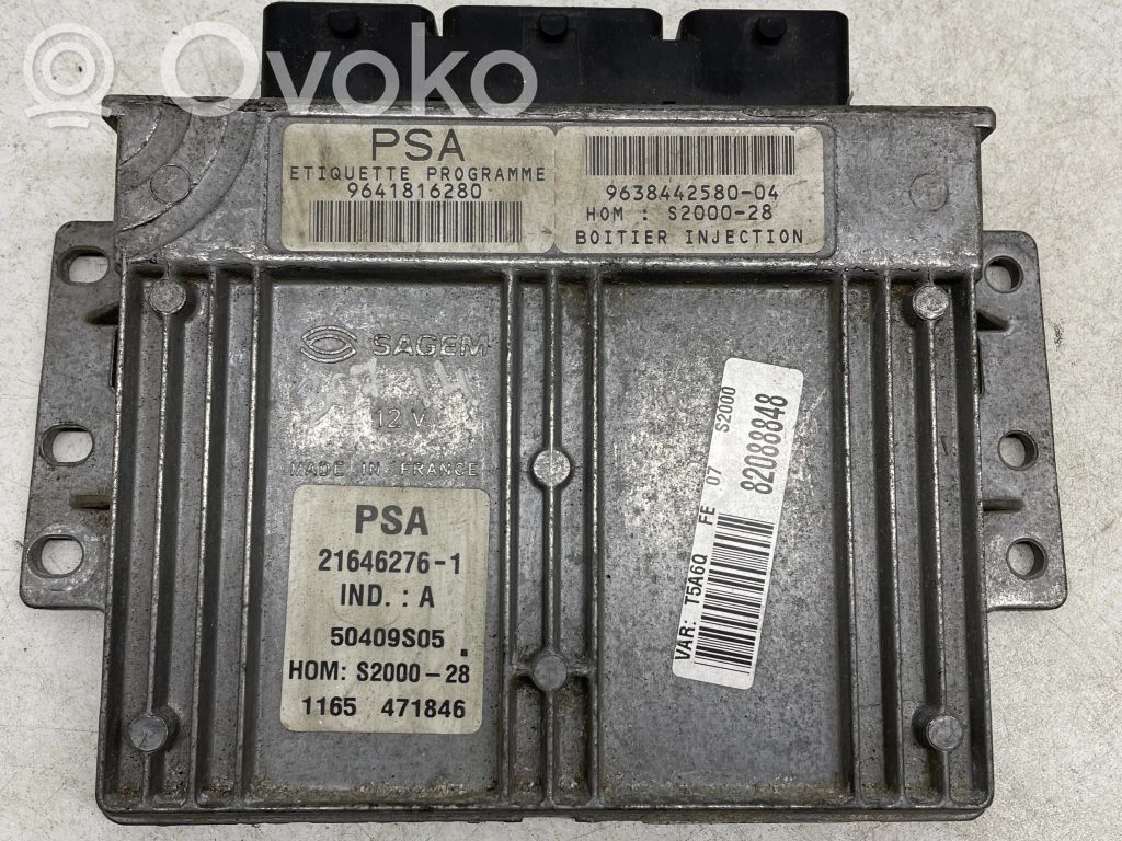 Engine control unit/module   9641816280,216462761,9638442580