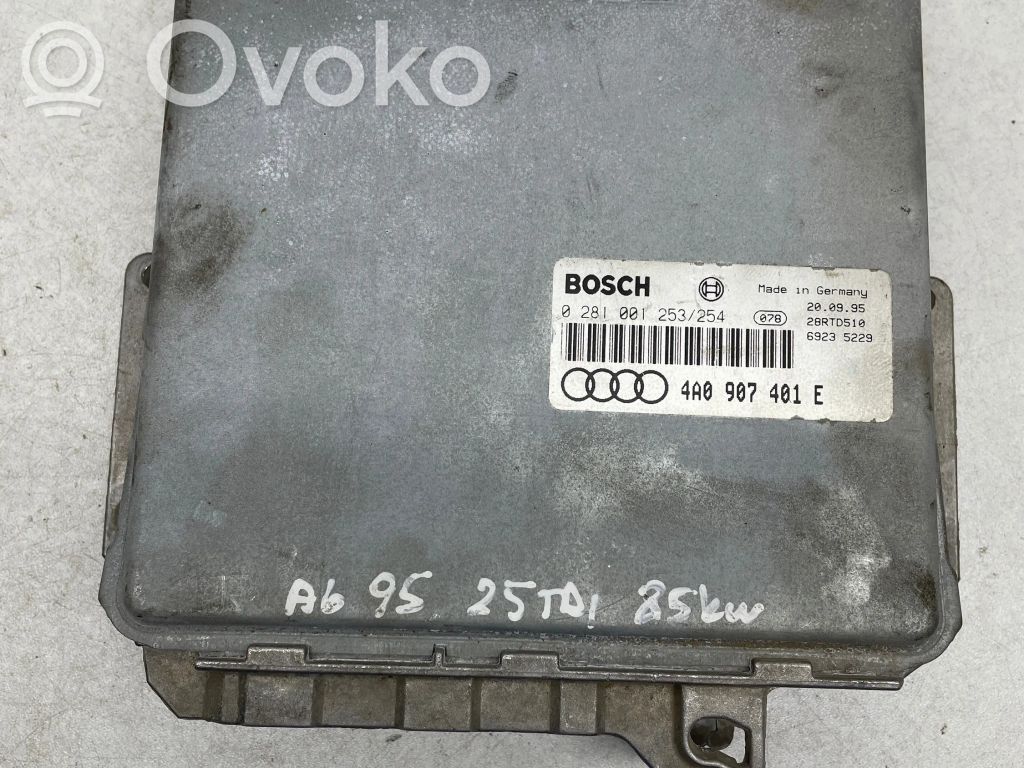 Engine control unit/module   4A0907401E,28RTD510,0281001253
