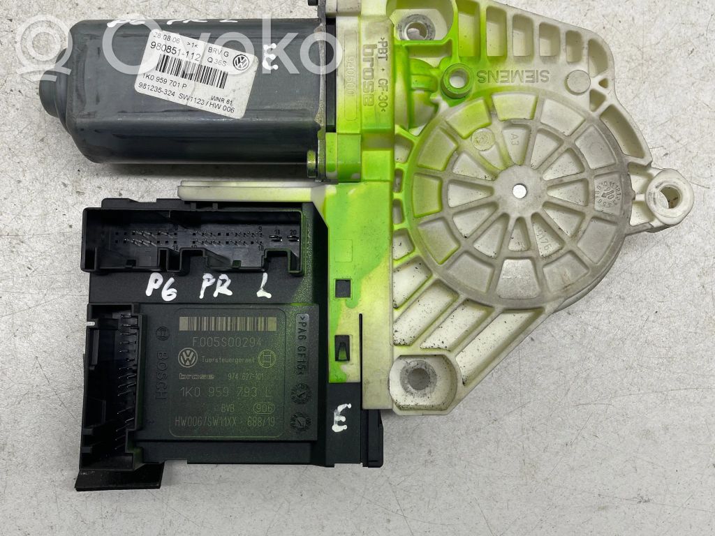 Volkswagen PASSAT B6 Silnik regulatora szyby drzwi przednich 