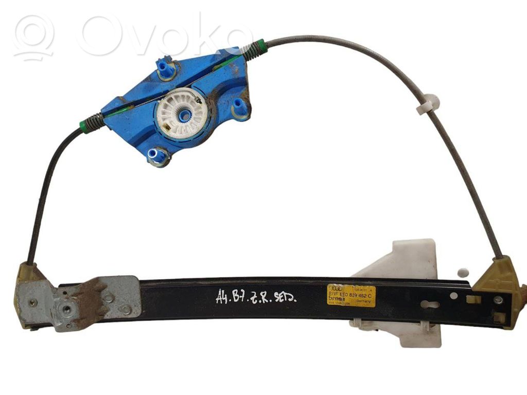 Audi A4 S4 B7 8E 8H Mechanizm podnoszenia szyby tylnej bez silnika 