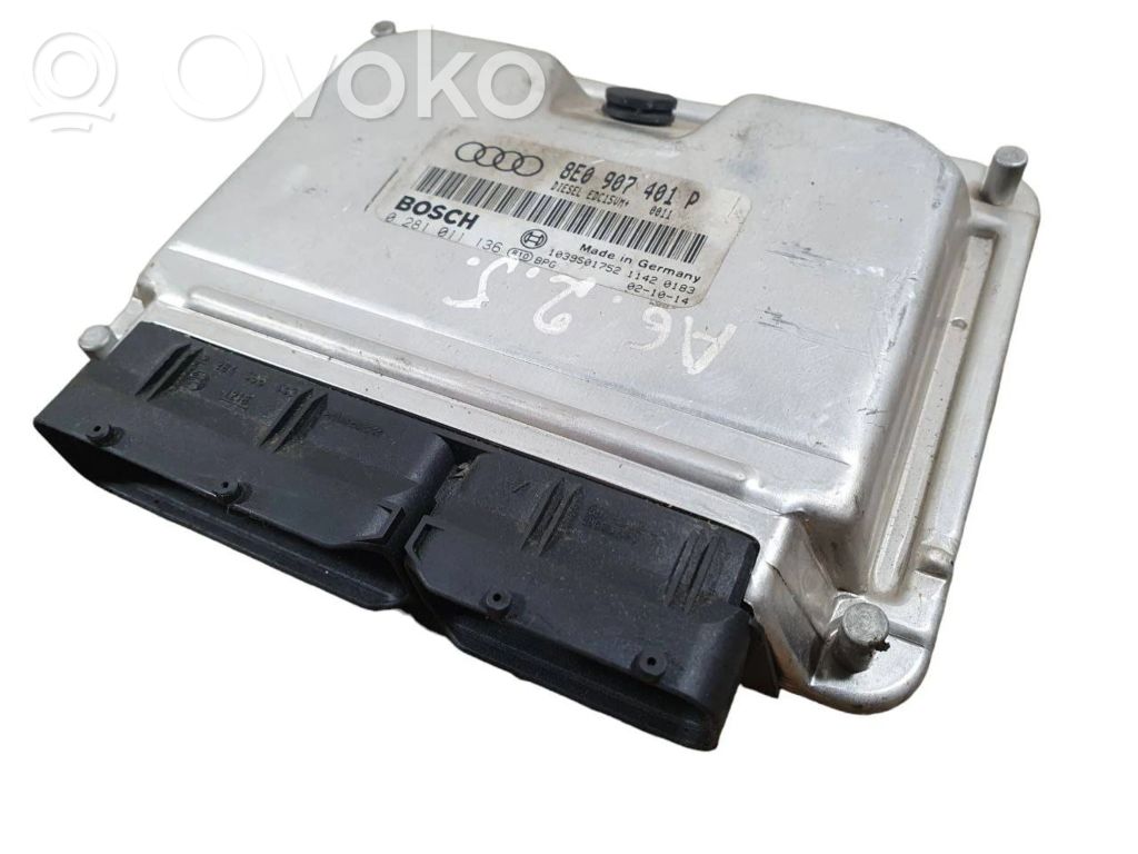 Engine control unit/module   8E0907401P,1039S01752,0281011136