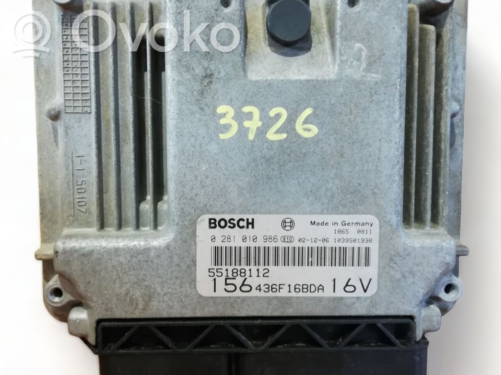 Engine control unit/module   0281010986,0281010986,55188112