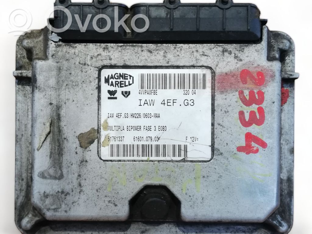 Engine control unit/module   IAW4EFG3,182B6000,51761337,IAW4EFG3