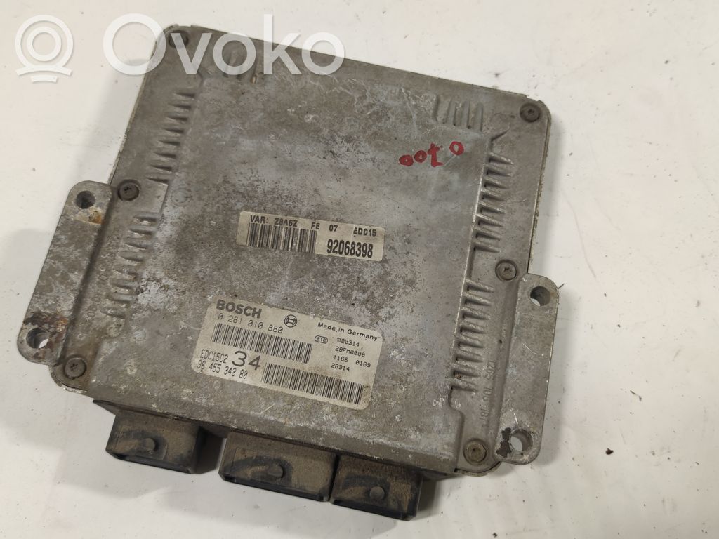Engine control unit/module   9645534380,0281010880