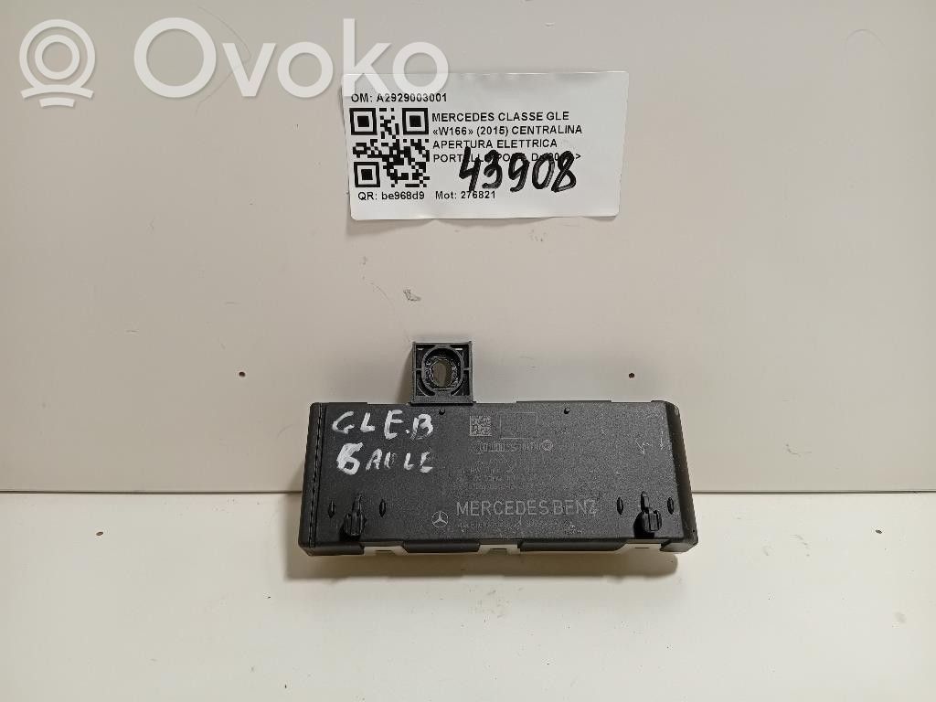 Mercedes-Benz GLE (W166 - C292) Sterownik / Moduł elektrycznej klapy tylnej / bagażnika 