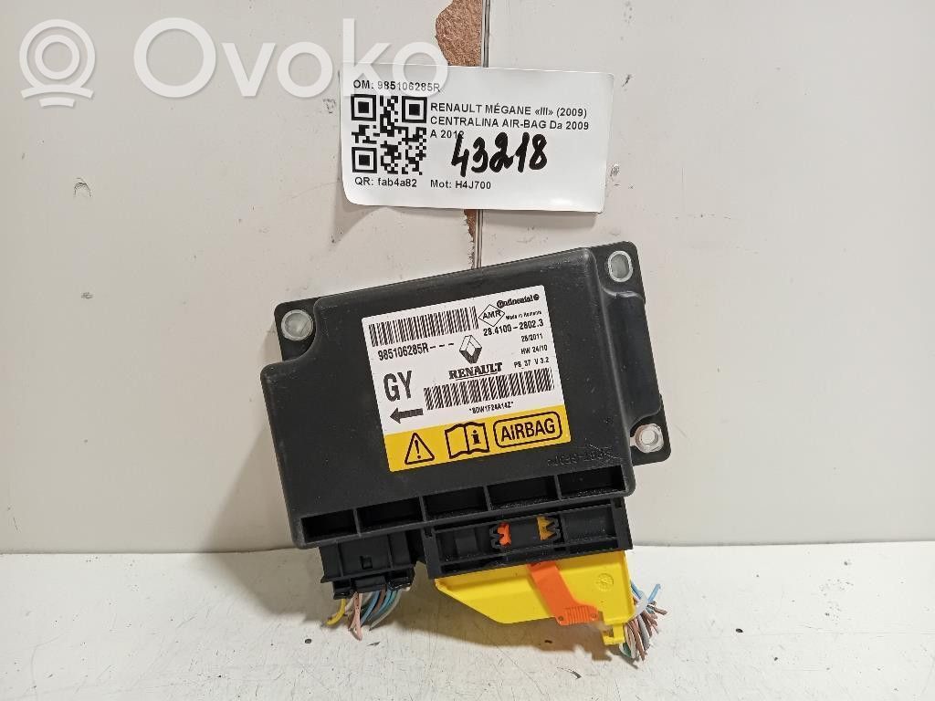 Renault Megane III Unitate/modul de comandă airbaguri 