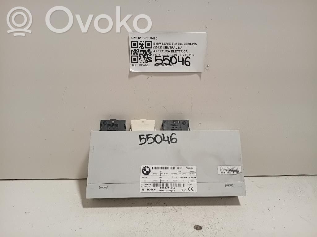 BMW 3 F30 F35 F31 Centralina/modulo portellone/bagagliaio 