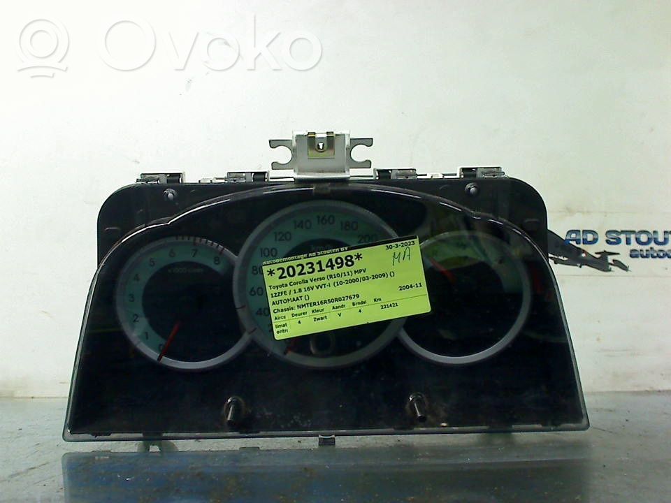 Toyota Corolla Verso AR10 Vitezometru (grup de instrumente)