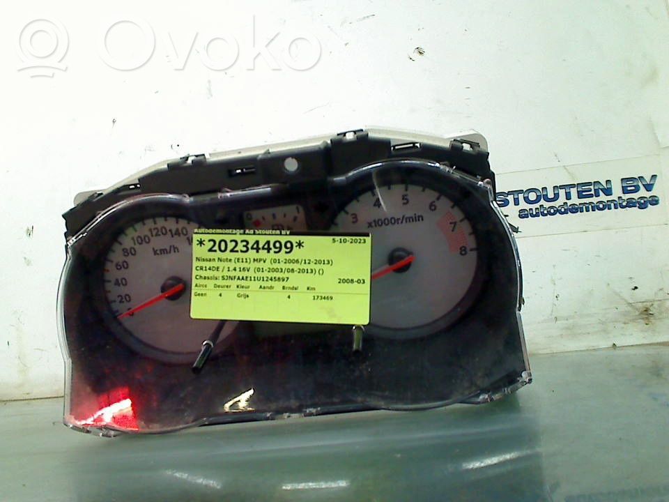 Nissan Note (E11) Speedometer (instrument cluster) 