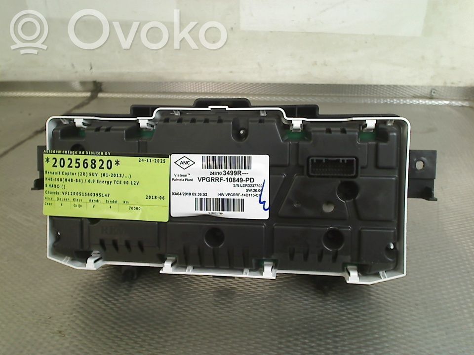 Renault Captur Compteur de vitesse tableau de bord