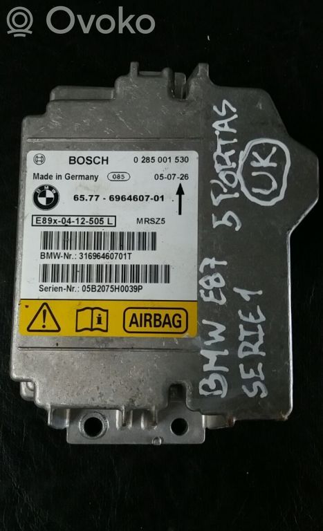 Module de contrôle airbag   0285001530