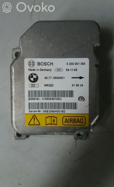 BMW 3 E46 Unitate/modul de comandă airbaguri 