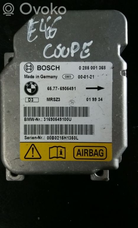 Module de contrôle airbag   0285001368,66776905491