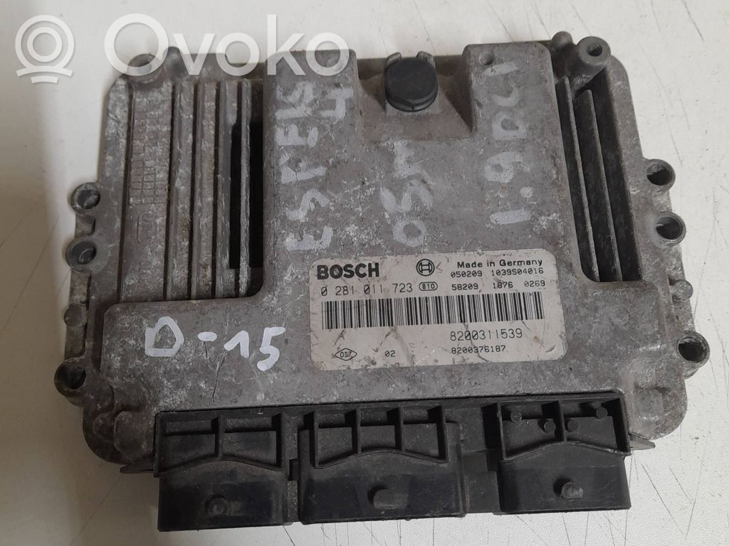 Engine control unit/module   0281011723,8200311539,8200376187