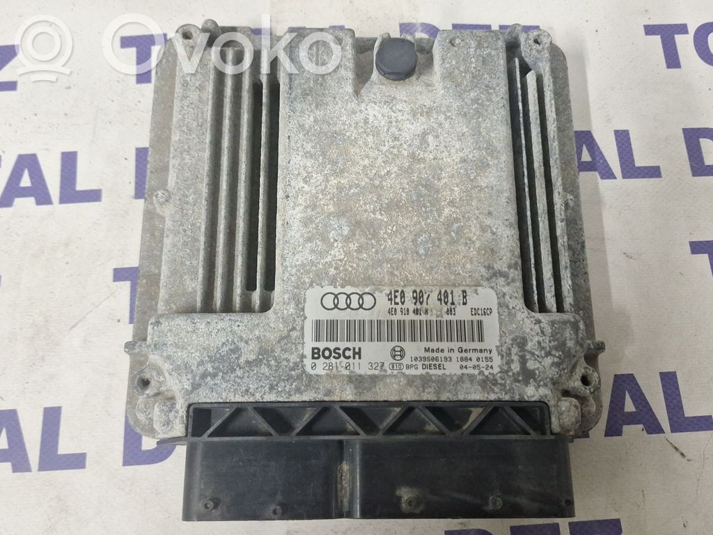 Блок управления двигателя   4E0907401B,0281011327,4E0910401H