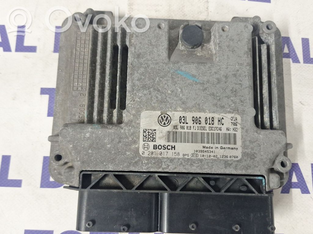Engine control unit/module   03L906018FJ,03L906018HC,0281017158