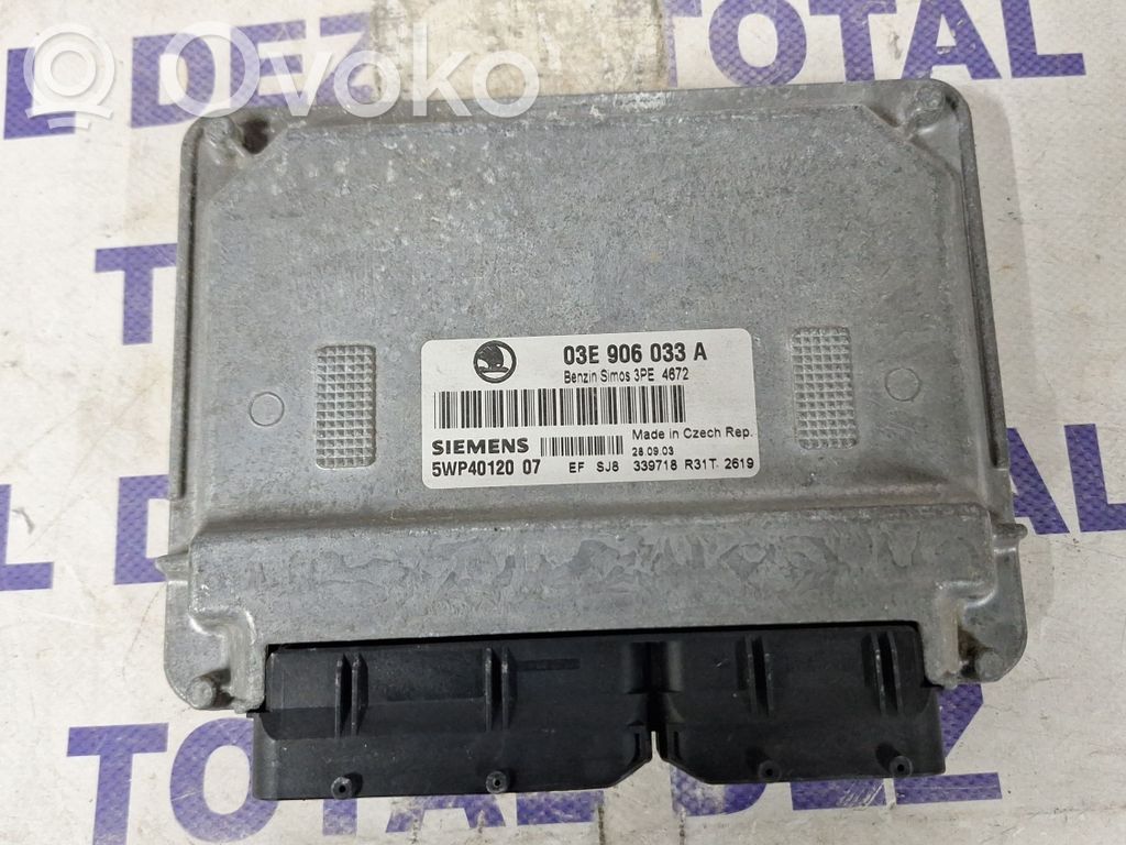 Engine control unit/module   03E906033A,5WP4012007