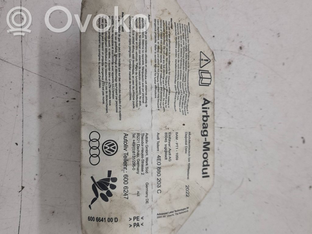 Audi A8 S8 D3 4E Poduszka powietrzna Airbag pasażera 