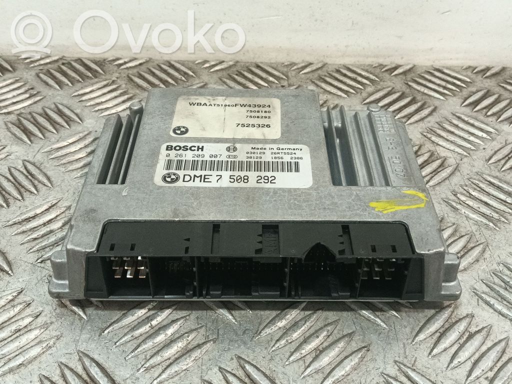 Unidad de control/módulo del motor   7525326,DME7508292,0261209007