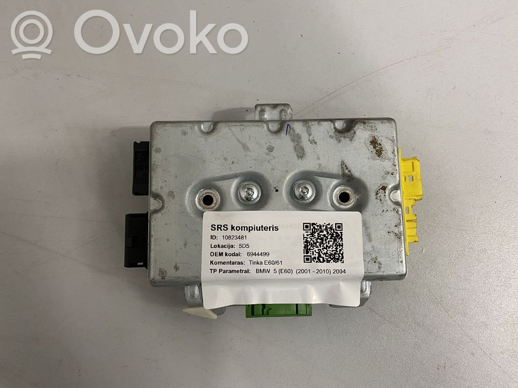 BMW 5 E60 E61 Gaisa spilvenu vadības bloks 