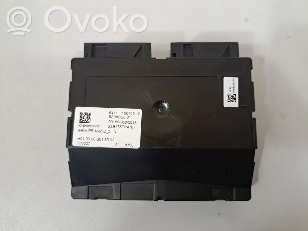 Climate control unit   5B60A04,5A9C7F9,5A68371,5A71B27,5A759F9,5A80BA3,5A90EB8,5A98CB0,5A98CB2,5A9C800,5B3ED63,5B4C6F0
