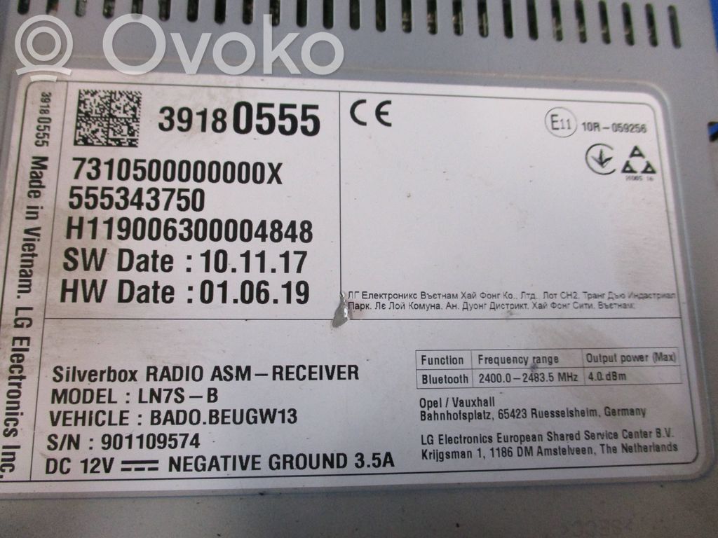 Opel Astra K Radio/CD/DVD/GPS head unit 