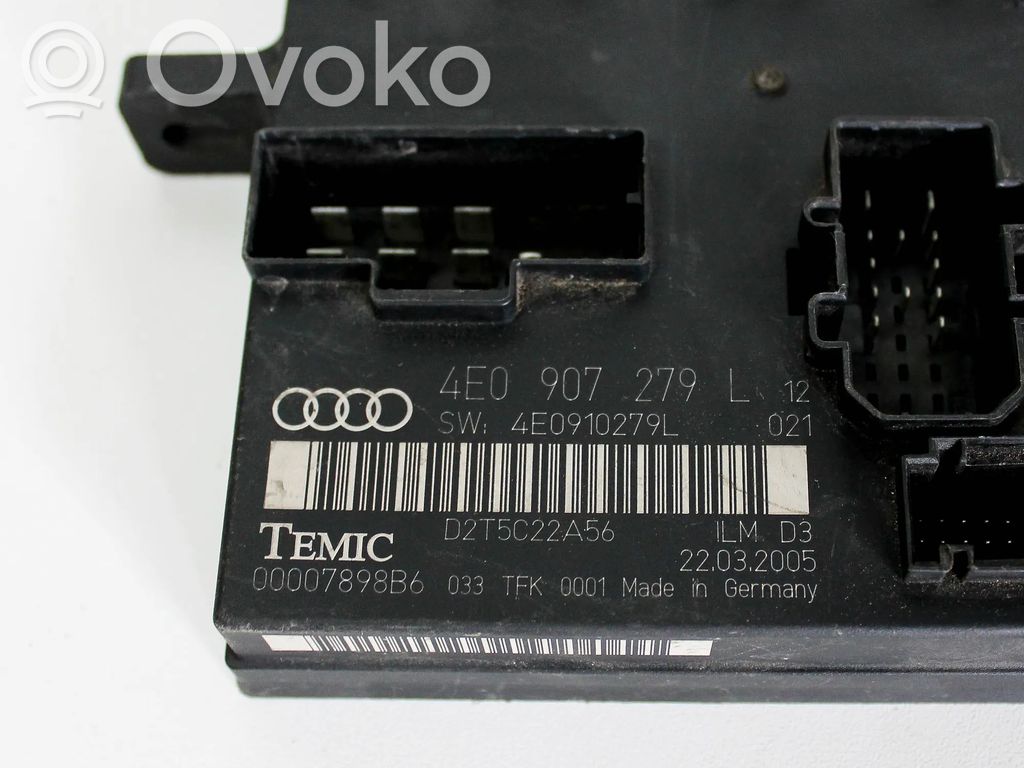 Audi A8 S8 D3 4E Modul de control caroserie central 