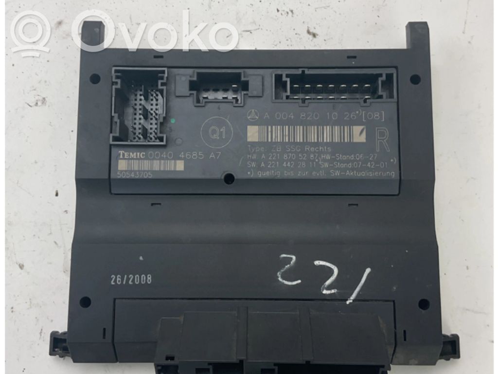 Module de commande de siège   A0048201026,A2218705287