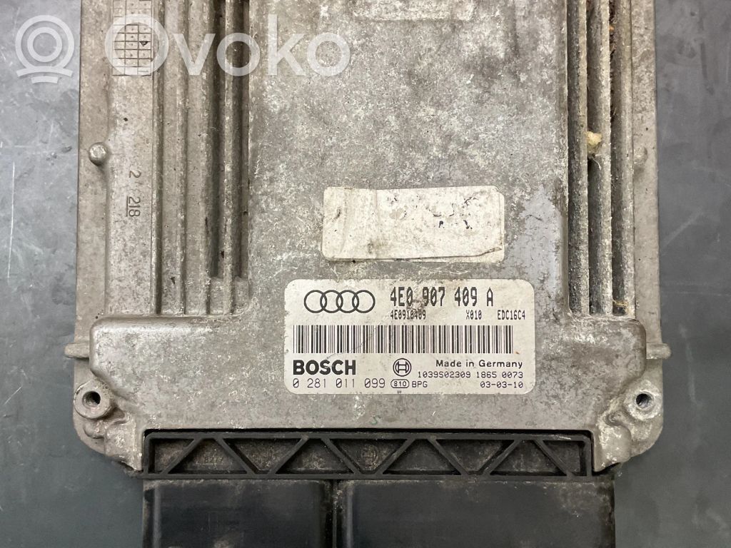 Engine control unit/module   4E0907409A,0281011099