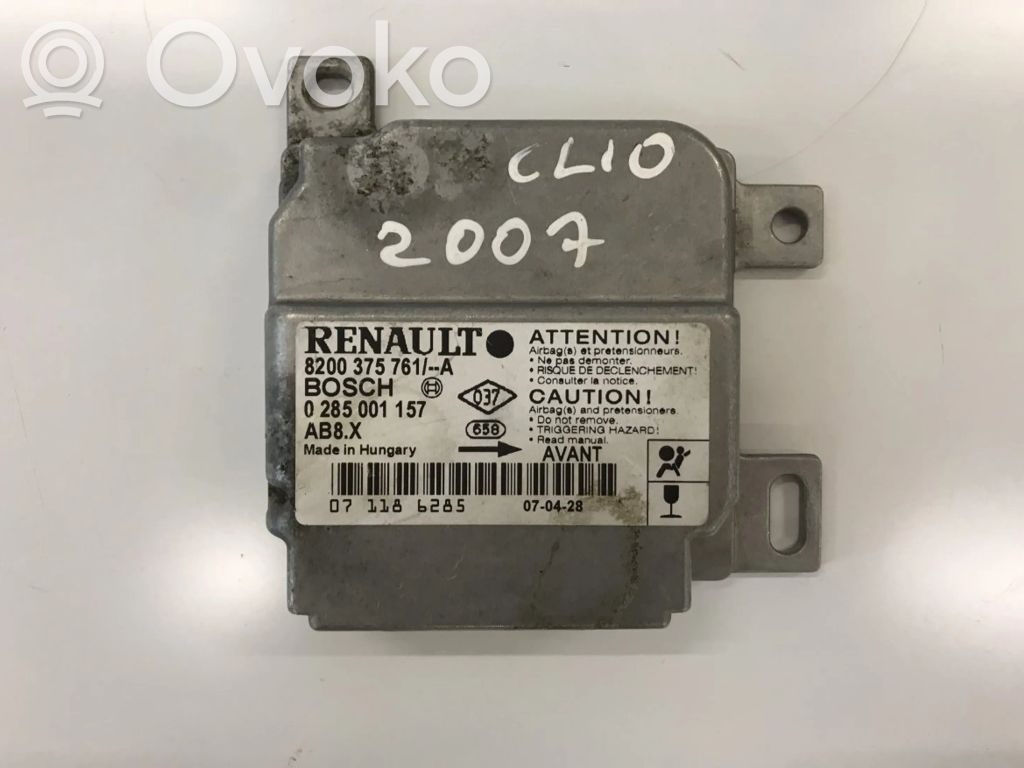 Unidad de control/módulo del Airbag   8200375761,8200375761
