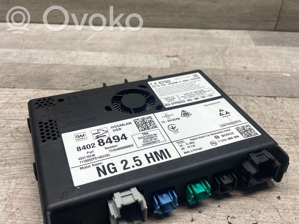 Opel Astra K GPS navigation control unit/module 