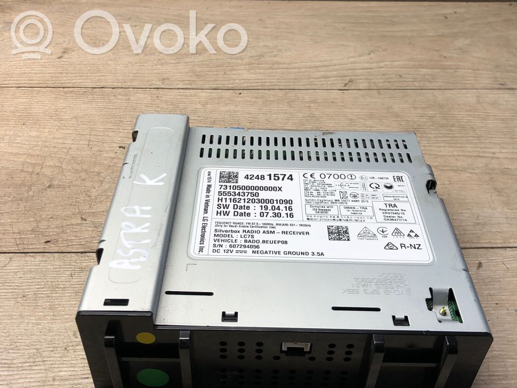 Opel Astra K Moduł / Sterownik dziku audio HiFi 
