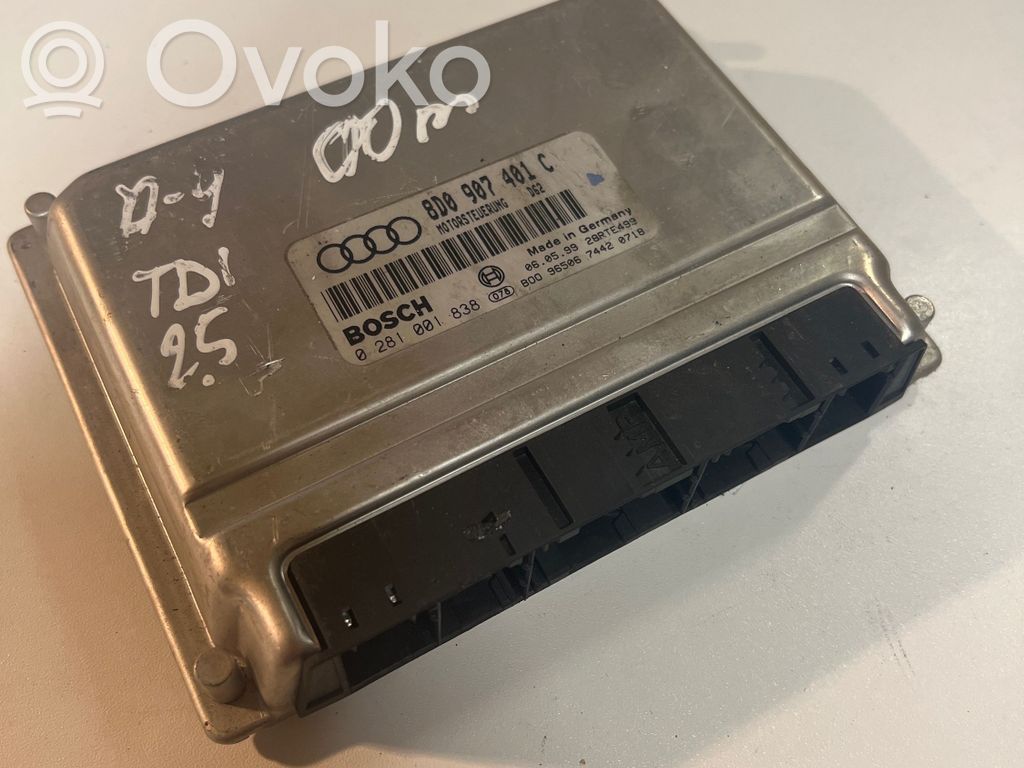 Engine control unit/module   8D0907401C,0281001838,28RTE499