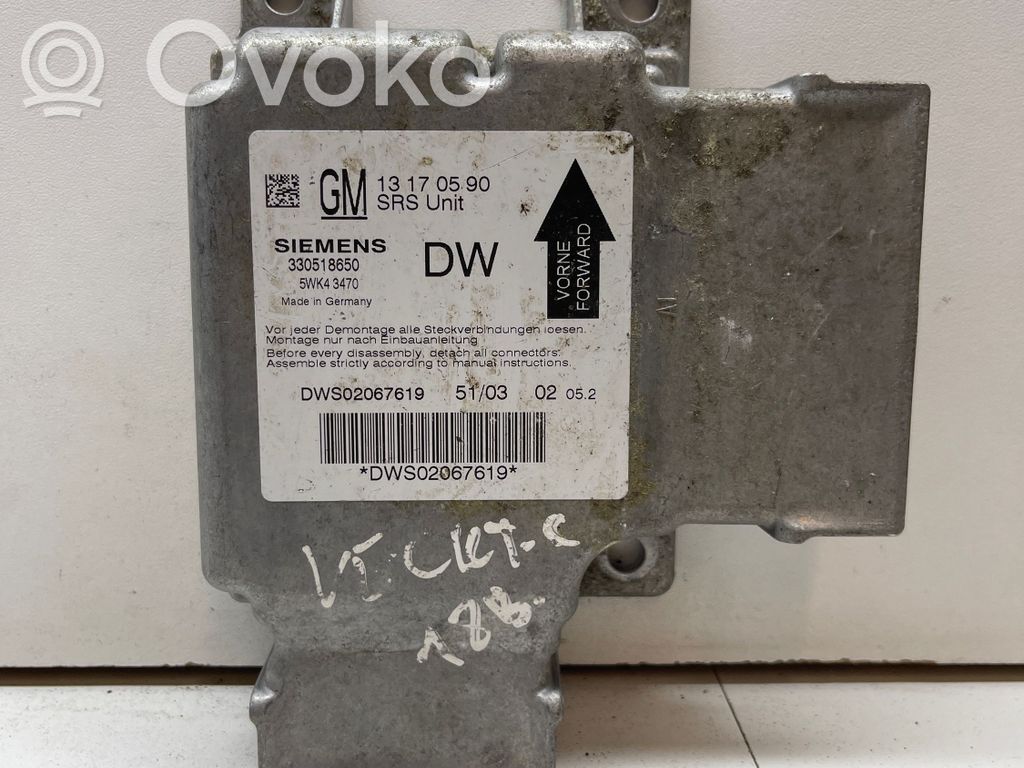 Opel Vectra C Airbag control unit/module 