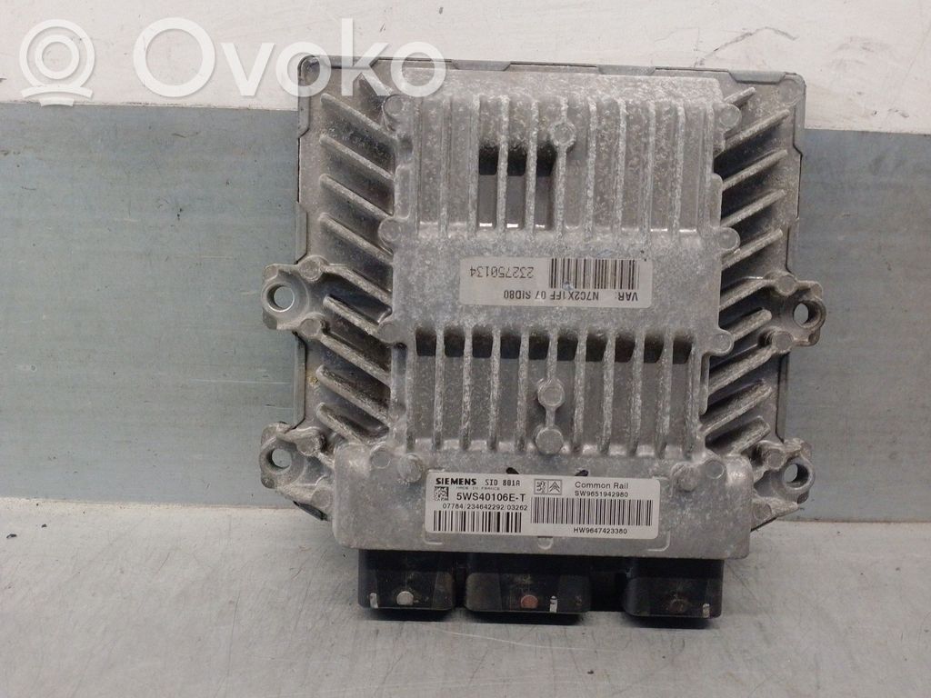 Engine control unit/module   9651942980,5WS40106ET,SIEMENS