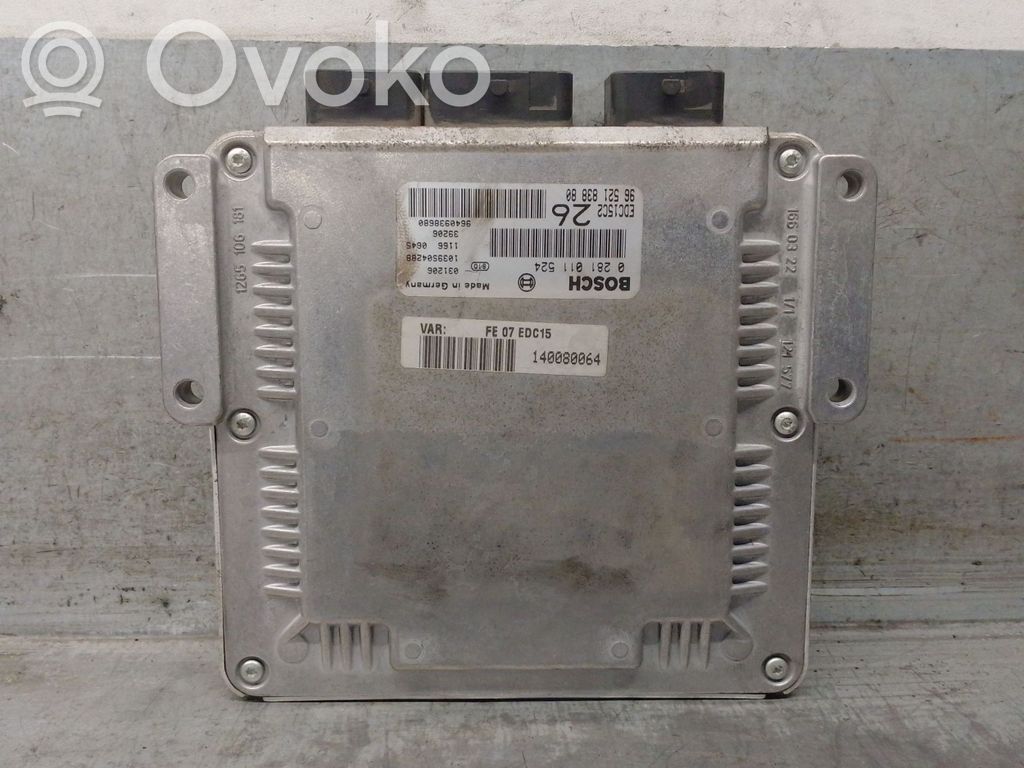 Centralina/modulo del motore   9652183880,0281011524BOSCH
