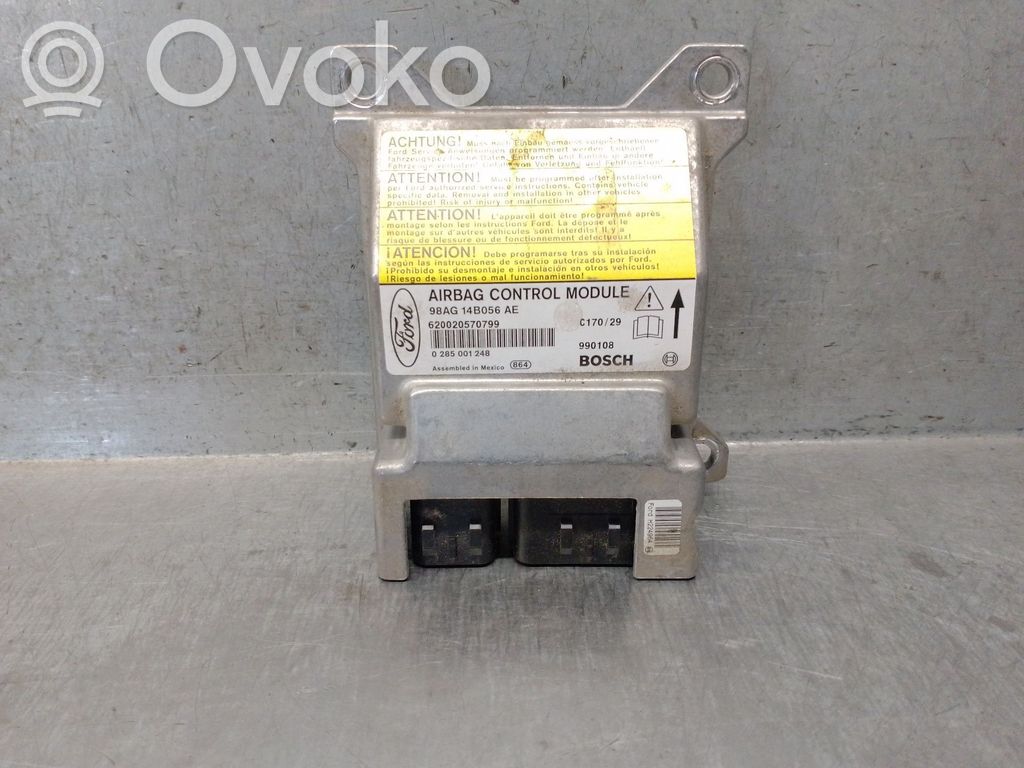 Airbag control unit/module   98AG14B056AE,0285001248
